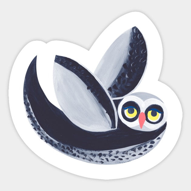 Fly fly grey owl Sticker by estudioanzol